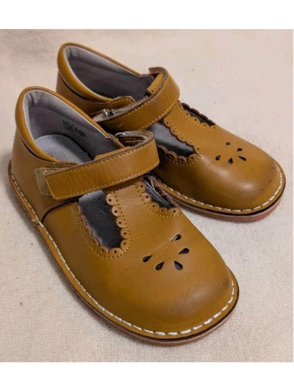 L’Amour Style F420 Joy Classic Leather T-Strap Mary Jane Size 1 Kids Shoes F75